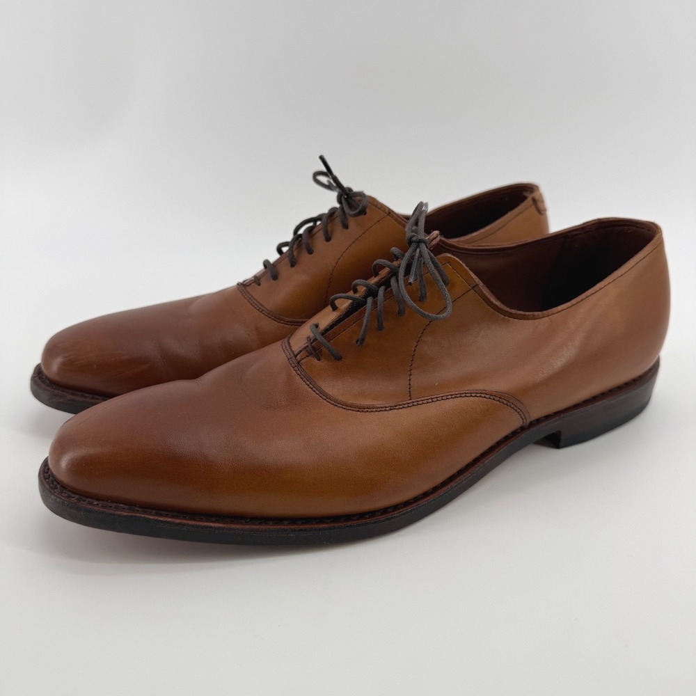 Allen Edmonds Carlyle Mens 9.5 D Chili Brown Leather Plain Toe Oxford Shoes 8832